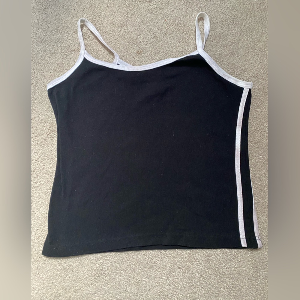 Vintage Black & White Trim Tank Top- Size: M